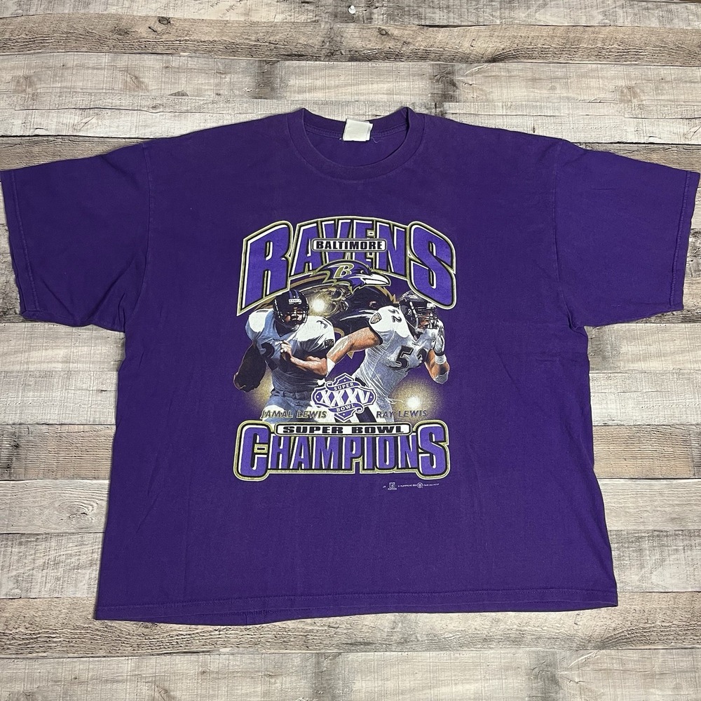 Ravens Shirt Size 2XL Purple Vintage Jamal Lewis Ray Lewis NFL